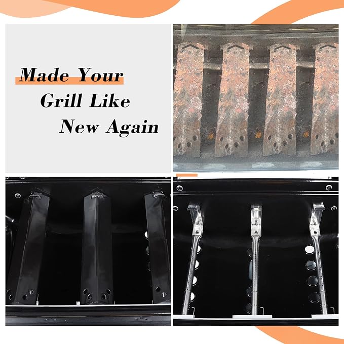 Expert Grill XG10-101-002-02 3-Burner Gas Grill Parts - 3-Pack Heat Plates and Burner Tubes