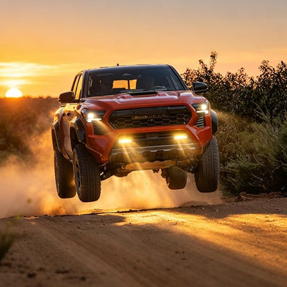 35watts Upgrade Amber Fog Lights bar for 2024-2027 Toyota Tacoma 4Runner | Led front bumper drl Turn Signal Light bar accessories,daytime running lights,2pcs bumper led tacoma 4ruuner 24-27