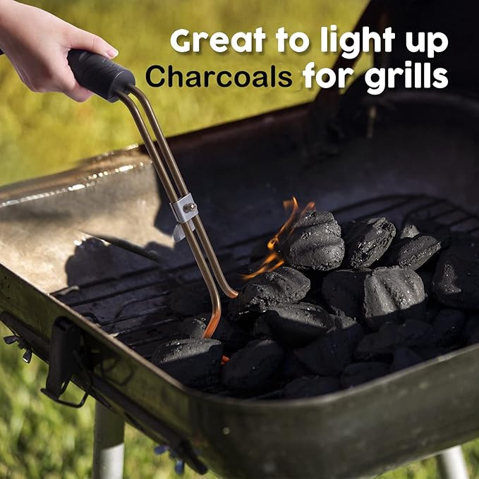 Electric Charcoal Starters 700W - BBQ Grill Fireplace Coal Lighter Easy & Quick Ignite Briquettes |No Sparks or Flames | 304 Coils 5f Cable for BGE Deep Grill (X-Large-Charcoal Starter)