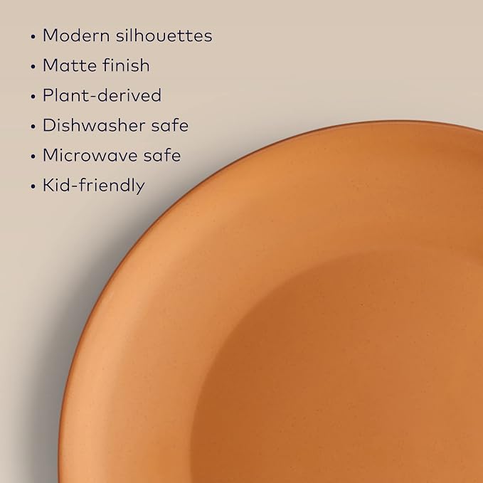 Year & Day Outdoor Set of 4 Unbreakable Lightweight Salad Plates, Plant Derived, Moon White, 8.5 inch