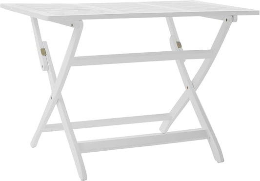 Christopher Knight Home Positano Outdoor Acacia Wood Foldable Dining Table, Pu/ White