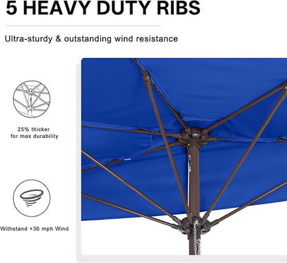 ABCCANOPY Patio Umbrella 11FT - Outdoor Half Umbrellas for Patio, Backyard, Garden, Deck (Blue)