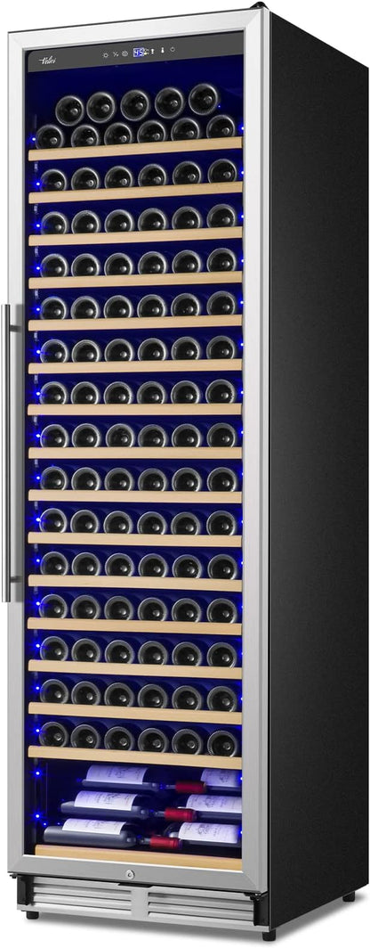 Velivi Upgraded 24 Inch Wine Cooler Refrigerator, 190 Bottles Wine Fridge with Professional Temperature Control System, Freestanding or Built-in installation, Quiet Operation