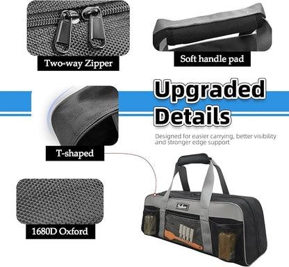 22 Inch Grill Tool Storage Bag, Heavy-Duty 1680D Oxford Organizer | Water-resistant protection; Fits long BBQ utensils; Easy to carry; For camping, RV and tailgating; Bag only