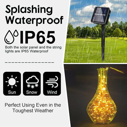 4 Pack Solar Powered Copper Wire String Lights Outdoor, Total 400LED Waterproof 8 Modes Fairy Lights for Garden, Patio, Party, Yard, Christmas (Warm White)