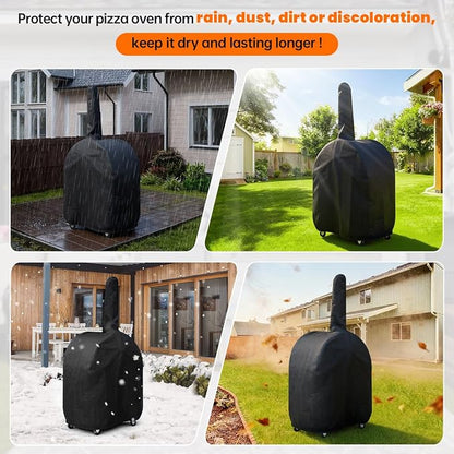 Waterproof Outdoor Pizza Oven Cover, 600D Heavy Duty Protective Cover, Suitable for 32.5" Pizza Oven