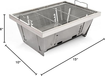 SENJYOS Folding Grill Barbecue Grill with Carrying Bag Outdoor Cooking Portable Charcoal Grill Tabletop Bbq Charcoal Grill for Party Camping Backyard Picnic.
