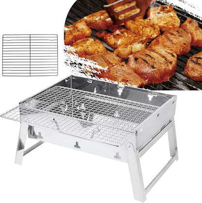 BBQ Grill Outdoor Stainless Steel BBQ - Easy to Use Charcoal Grill No Rust for Barbecue Kebab for Japanese Barbecue 35x27x20cm