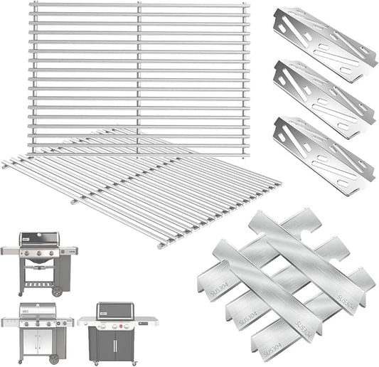 GS4 Genesis II Grill Parts for Weber 3 Burner Genesis 2 GS4 Replacement Genesis II/II LX 300 SER, Genesis 300 (2022 YRS) Accessories for Weber Flavorizer Bars 66032, Grates 66802, Heat Deflector 66040