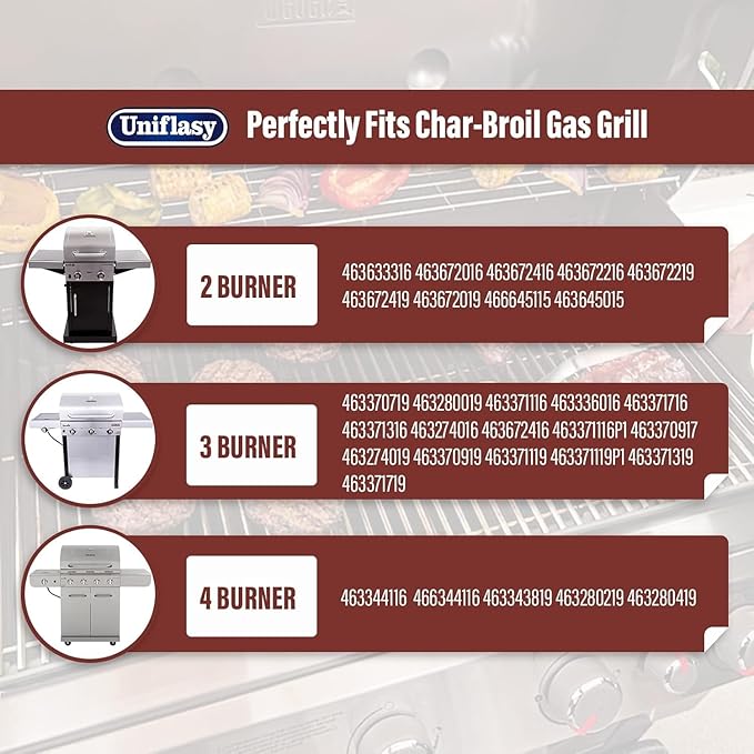 Grill Parts for Char-Broil Tru-Infrared Grill Parts 463370719 Fits Char-Broil Performance Tru-Infrared 3 Burner Grills Grates for 463371719 463371116 463371316 463371716 Grates Burner Heat Plates