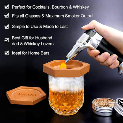 Bourbon Whiskey Gifts for Men Dad - Cocktail Smoker Kit with Torch, Birthday Anniversary Unique Gifts for Father Boyfriend Husband Grandpa, Smoked Bourbon Kit, Mens Gifts Ideas