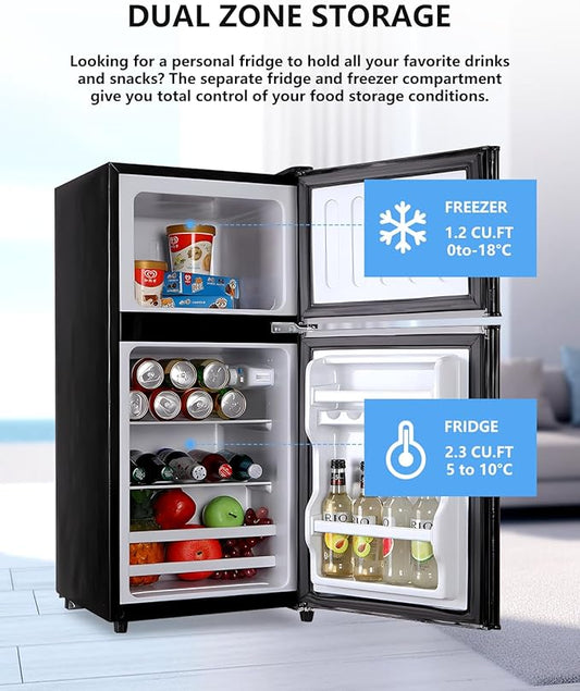 EUASOO FLS-80-BLACK Refrigeration, Black