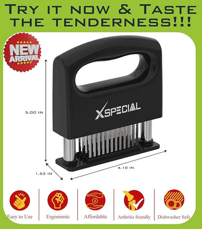 XSpecial Mini-Deluxe Meat Tenderizer - 48 Blade Stainless Steel Needle Tenderizer for Steak & Chicken