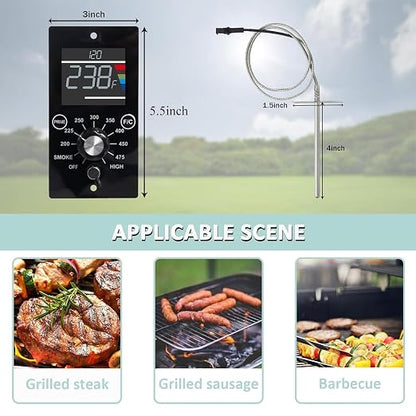Upgrade Digital Control Board Kit Compatible with Pit Boss Pellet Grills | Mahogany 150PPS BBQ Replacement Panel, Temperature Controller, RTD Sensor Probe, Grill Repair Parts, Digital Display Upgrade