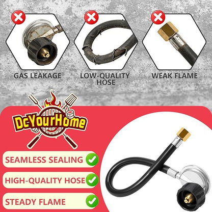 7627 Hose and Regulator Kit for Weber Genesis 300 Series(w/Front Control Knobs) & Summit 400/600 Gas Grills,Includes Silver/Gold Platinum Genesis Grill Parts for Weber Propane Hose 25332,84987,30 Inch
