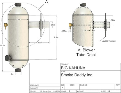 Big Kahuna Cold Smoke Generator with Ceramic Grill Adapter – Heavy-Duty USA-Made Aluminum Body, Includes Adapter for Ceramic Grills and Smokers – 1.5 hr Burn Time