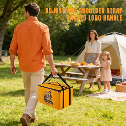 BBQ Insulated Food Bag - 5-Layer Thermal Cooler/Warmer for Grilling, Picnics | Collapsible, Waterproof, Large Capacity (Fits Roasts, Burgers & More)
