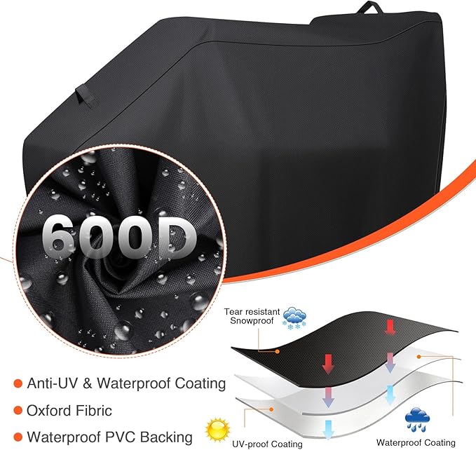 QuliMetal Smoker Cover for Masterbuilt Gravity Series 560, 800, 600, 900, Digital Charcoal Grill Cover, Compatible with MB20080220 & MB20040221, 600D Waterproof Material, Black