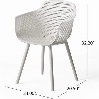 Christopher Knight Home Zachary Outdoor Modern Dining Chair (Set of 4), White