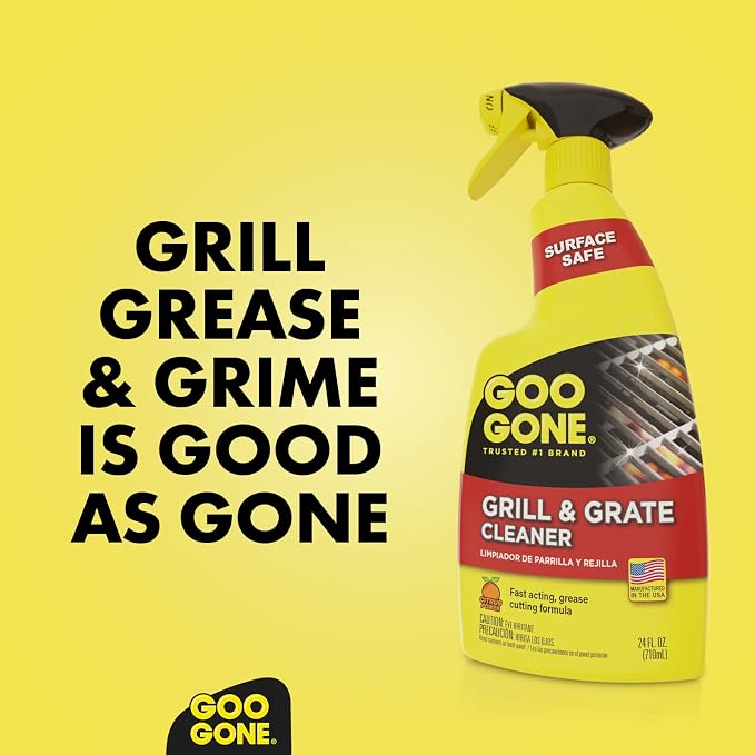 Goo Gone Grill and Grate Cleaner Spray (4 Pack) Cleans and Degreases BBQ Cooking Grates and Racks, Pellet and Electric Smokers- 24 Ounce