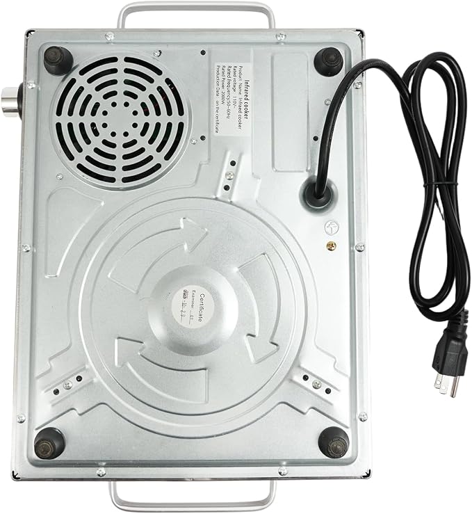 DYNAMI 1300W Electric Cooktop with LED Display and Timer,Electric Ceramic Stove Top,Countertop Stove w/Steplessly Adjustable Power,Overheat Protection,Waterproof and Oil-resistant,with Plug
