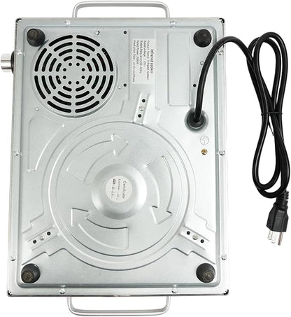 DYNAMI 1300W Electric Cooktop with LED Display and Timer,Electric Ceramic Stove Top,Countertop Stove w/Steplessly Adjustable Power,Overheat Protection,Waterproof and Oil-resistant,with Plug