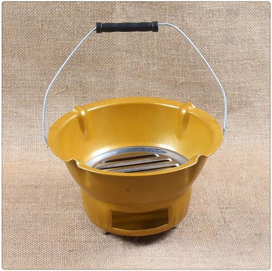 BBQ Grill Outdoor Japanese Style Charcoal Barbecue Grill Thickening Small Stove Home Outdoor Mini BBQ Mud Roast Meat Charbroiler Tool (Color : den stove) (den Stove)