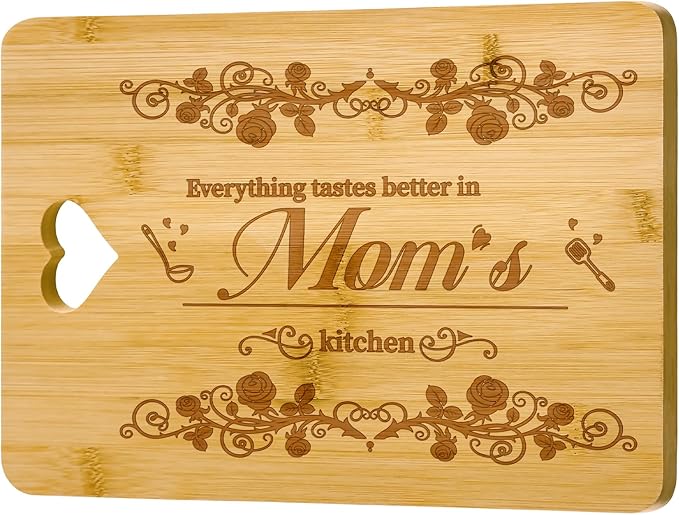 Gifts for Mom from Daughter Son, Mom's Birthday Gift, 12x8.6 Inch Bamboo Cutting Board, Mathers Day Christmas Gifts for Mama,Grandma