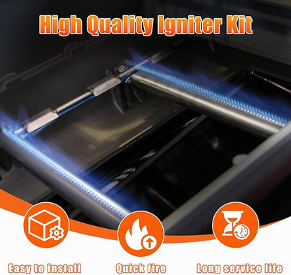 Uniflasy 7635 Flavorizer Bars,69785 Grill Burner and 7642 Igniter for Weber Spirit I & II 200 with Front Control, Spirit E210, E220, S210, S220, for Weber 7635 Bars and 304 Stainless Steel Burner
