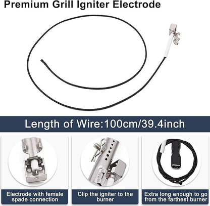 Criditpid Grill Replacement Parts for Charbroil TRU-Infrared 463245518, Stainless Steel Heat Plate Shields, Burner Tubes, Crossover Tube and Grill Ignitors for Char-Broil Signature 463246118.