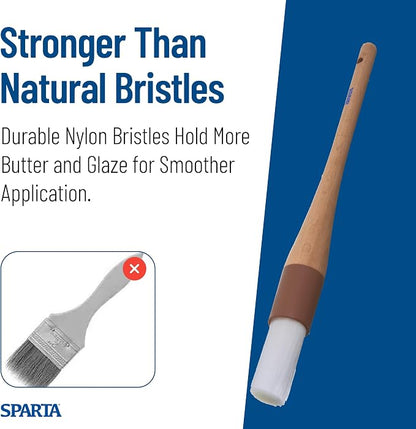 SPARTA Pastry Brush Round – 4040000 Round Basting Brush with Nylon Bristles and Hardwood Handle for Commercial, Kitchens, Restaurants, Catering, 1in