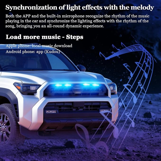 RGB Front Grills Led Lights for 2025 2026 Toyota 4Runner SR5 | 6th gen Grill Grille Light Accessoris (For SR5 only )