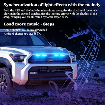 RGB Front Grills Led Lights for 2025 2026 Toyota 4Runner SR5 | 6th gen Grill Grille Light Accessoris (For SR5 only )
