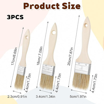 3 Pcs Pastry Brushes, 3 Sizes Natural Bristle Basting Brush, Butter Food Oil Brushes for Butter Sauce Marinade, Kitchen Tools, Cooking Food