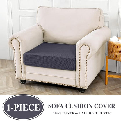 LA MEACK Couch Cushion Cover Seat Cushion Cover Stretch Armchair Cover Separate Sectional Sofa Slipcovers Furniture Protector(1 Piece for Seat or Sofa Backrest, Dark Grey)