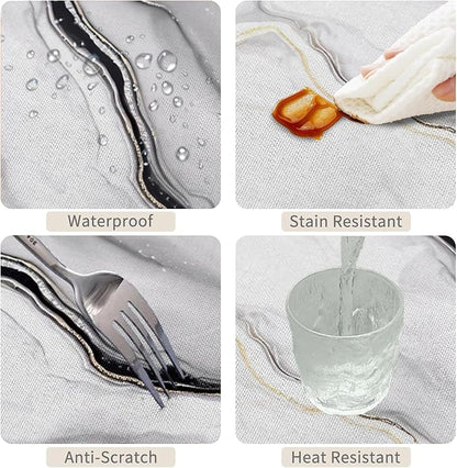 60x108inches White Grey Marble Tablecloth Elegant Marble Texture Rectangle Table Cloth Spill Proof and Wipeable Polyester Fabric Table Cover for Kitchen Dining Room Living Room Home Decor