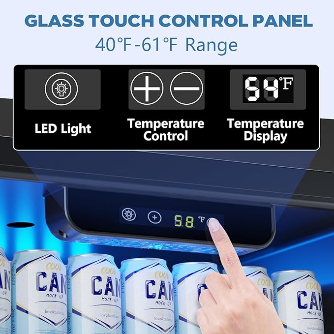 Electactic 95 Cans Beverage Refrigerator, 26 Bottle Mini Fridge, 2.7 cu.ft Drink Fridge Digital Temperature Control for Bottled Beer, Soda,Water