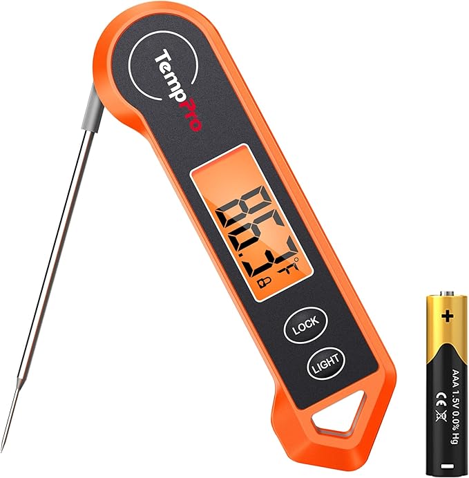 TempPro TP19H Digital Meat Thermometer for Cooking, Ambidextrous Backlit Motion Sensing Instant Read Food Thermometer for BBQ Grill Oil Fry Candy Fathers Day Gift for Dad Men (Previously ThermoPro)
