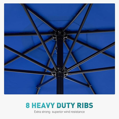 OLIXIS 9FT Patio Umbrella with Tilt and Crank Button & Sturdy Ribs Waterproof, 9Feet Patio Table Umbrella Perfect for Poolside, Terrace, Beach and Outdoor Restaurant