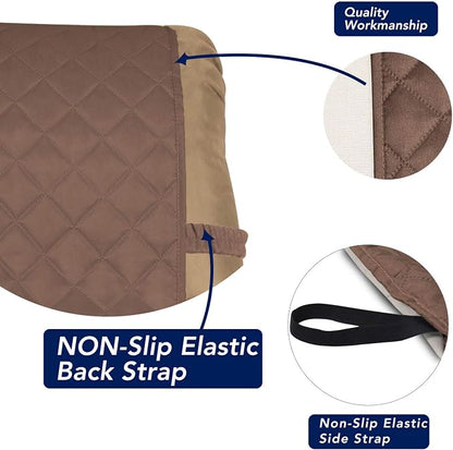 PureFit Reversible Recliner Chair Covers Couch Covers for Dogs, 19 in | Brown/Beige, Water Resistant Couch Protector, Washable Pet Couch Cover with Non Slip and Elastic Straps For Kids