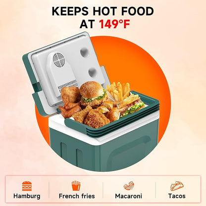 TopAutoGear 25L/30L Portable Electric Cooler & Warmer 32℉-149℉, Small Refrigerator with Handle, 110V AC and 12V DC Car Fridge, Camping/Outdoor/Travel Cooler for Vehicles & Trucks, Army Green 25L