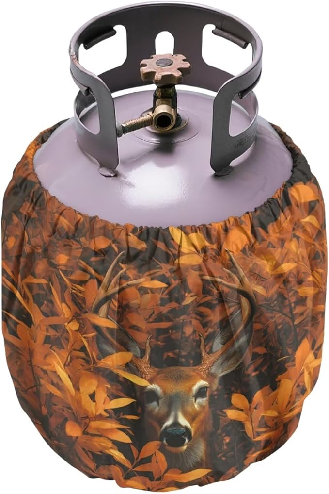 Camo Hunting Propane Tank Cover 20lb Waterproof Gas Tank Cylinder Cover for Outdoor Camping Yard Party Easy to Install Grill Accessories