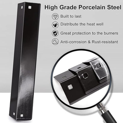 Criditpid Grill Parts for Chargriller 5050, 5650, 3001, 3030, 5072, 3008, 4000, 5252, 5050 Grill Models, Porcelain Steel Heat Plate, Burner Tube, Hanger Bracket for Chargriller.