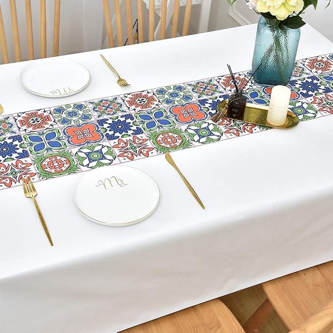 Wipeable Waterproof Tablecloth Vinyl Tablecloths for Rectangle Tables Heavy Duty PVC Tablecloth for Kitchen Dining Table(Flowers-3, 54'' x 84'')