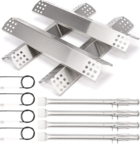 Grill Replacement Parts for Monument 24367, 35633, 17842, 24633, 41847NG 4 Burner Gas Grills, Grill Burner, Heat Plate, Igniter for Kitchen aid 720-0954, Monument 6 Burner 77352 77352MB 77352-MB