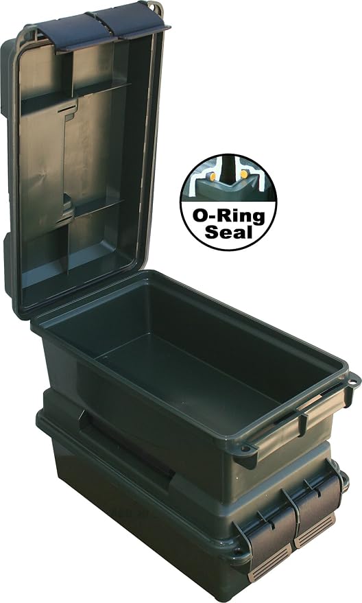 MTM AC30C-11 Ammo Can Short | 30-Caliber | Heavy-Duty Dual Latching System | Rugged Polypropylene Plastic | O-Ring Seal System, Water Resistant | Forest Green, Medium (Pack of 6)