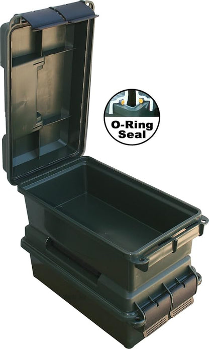 MTM AC30C-11 Ammo Can Short | 30-Caliber | Heavy-Duty Dual Latching System | Rugged Polypropylene Plastic | O-Ring Seal System, Water Resistant | Forest Green, Medium (Pack of 6)