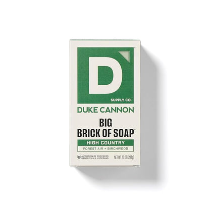 Duke Cannon Supply Co. Big Brick Bar Soap for Men, 10 oz Each (4 Pack) – Midway, High Country, Sawtooth & Midnight Swim – USA Made Large Soap Bars, Masculine Scents