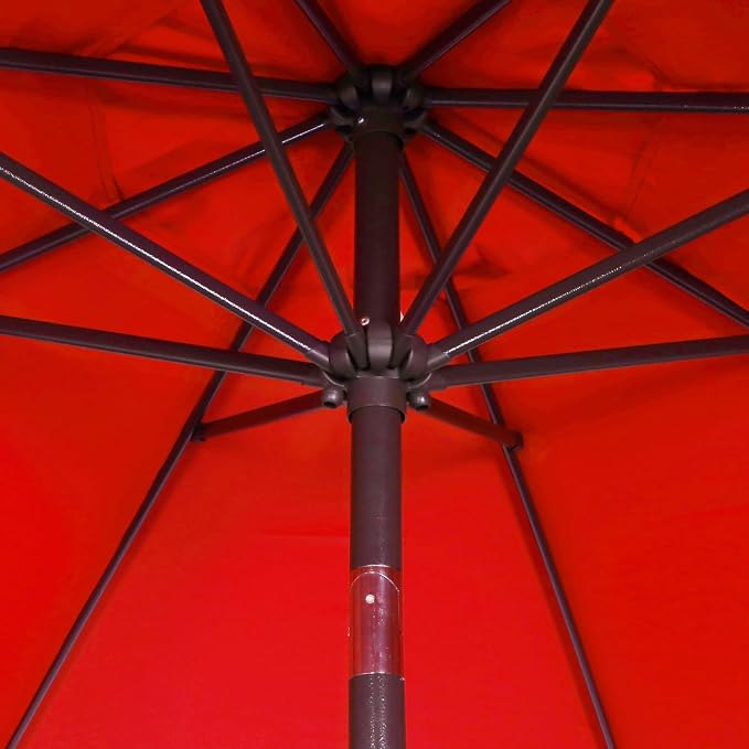 9' Outdoor Patio Umbrella, Outdoor Table Umbrella, Yard Umbrella, Market Umbrella with 8 Sturdy Ribs, Push Button Tilt and Crank