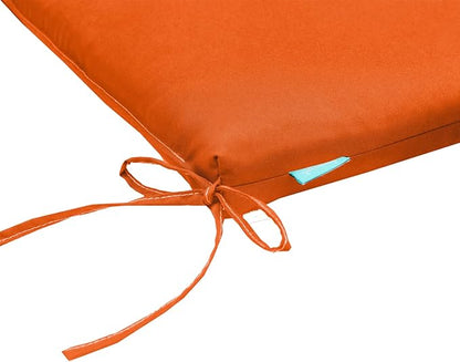 QILLOWAY Outdoor Indoor Seat Cushions, Square Foam Dining Chair Pads,All Weather, 17"x17"x3",2 Count (Orange)
